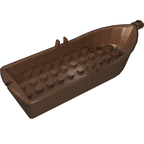 Boat / Rowing Boat 14 x 5 x 2 with Oarlocks [2 Hollow Inside Studs]