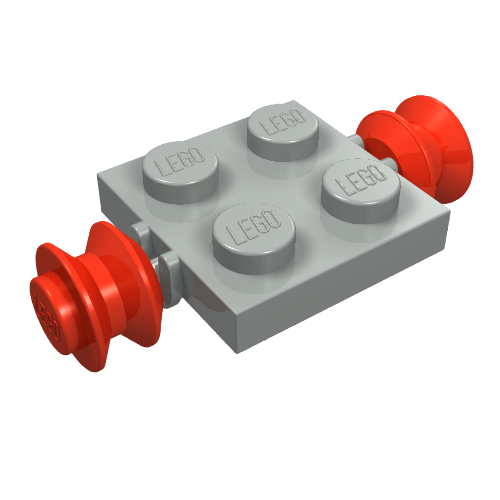 Plate Special 2 x 2 with Wheels Red