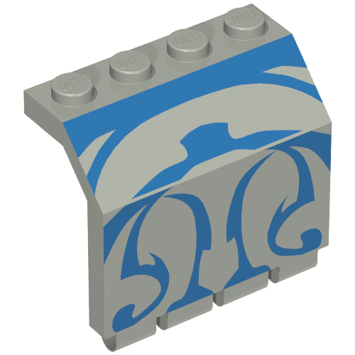 Hinge Panel 2 x 4 x 3 1/3 with Blue SW Gungan Sub Print [7161]