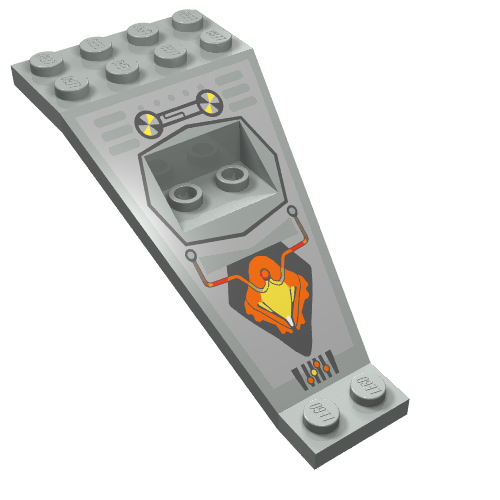 Wing Plate Bi-level 8 x 4 and 2 x 3 1/3 Down with UFO Print