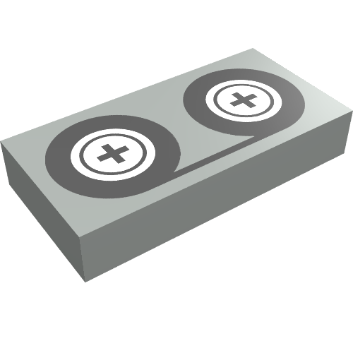 Tile 1 x 2 with Video Tape and Reels Print