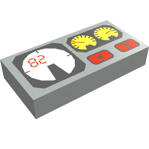 Tile 1 x 2 with Red 82, Yellow and White Gauges Print