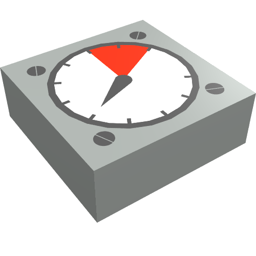 Tile 1 x 1 with White and Red Gauge Print