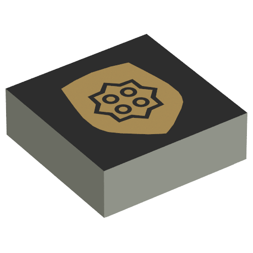 Tile 1 x 1 with Gold Badge Print