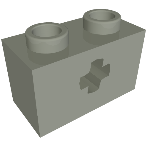 Technic Brick 1 x 2 with Axle Hole Type 2 [X Opening]