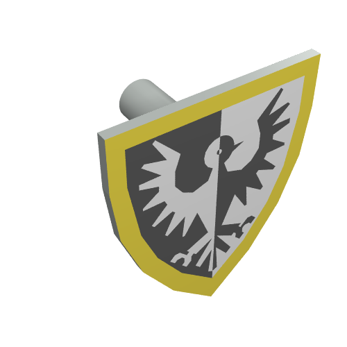 Shield Triangular with Black Falcon and Yellow Border Print