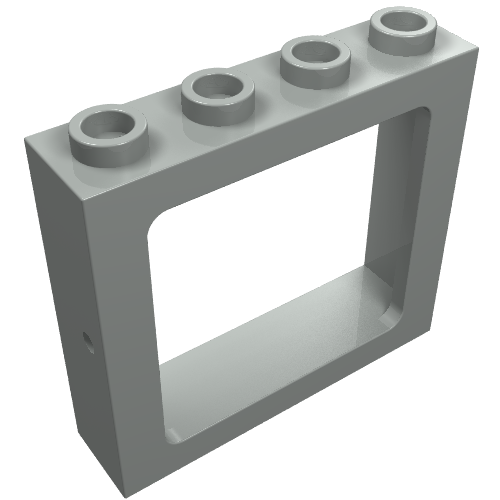 Window 1 x 4 x 3 Train with All Studs Hollow