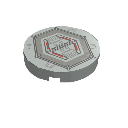 Tile Round 2 x 2 with Hexagonal Hatch Print