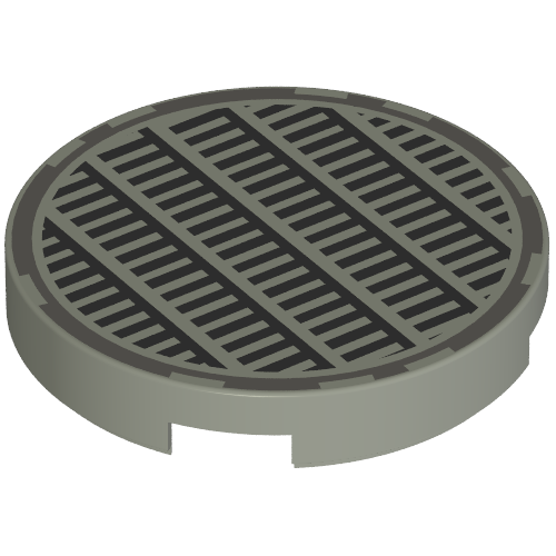 Tile Round 2 x 2 with Fine Mesh Grill Print