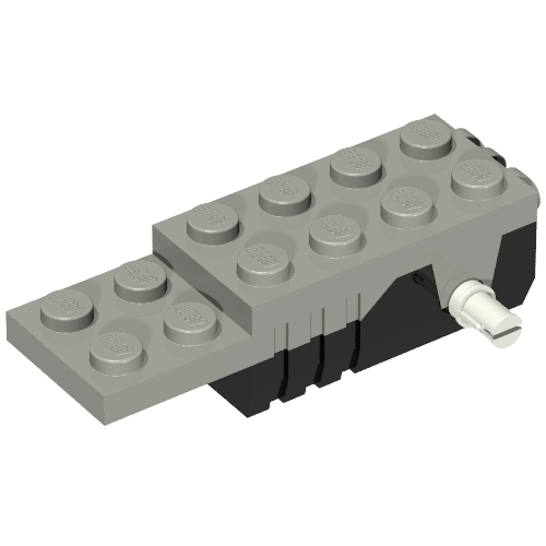 Light Gray Pullback Motor 6 x 2 x 1 1/3 with Black Base, White Shafts (Motor 1)