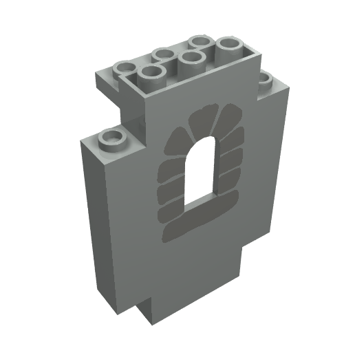 Panel 2 x 5 x 6 Wall with Window Stones Dark Gray Print