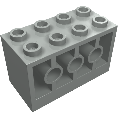 Brick 2 x 4 x 2 with Holes on Sides, Reinforced Supports between Tubes