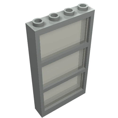 Window 1 x 4 x 6 Frame with 3 Panes, Fixed Glass with Trans-Brown Glass