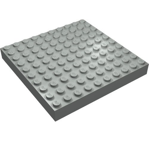 Brick 10 x 10 without Bottom Tubes, with '+' Cross Support (early Baseplate)