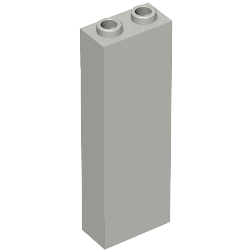 Brick 1 x 2 x 5 with Blocked Open Studs and Bottom Stud Holder with Asymmetric Ridges