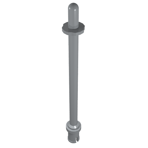 Bar 8L - Two Stop Rings / One Pin, Technic Figure Ski Pole [Rounded End]