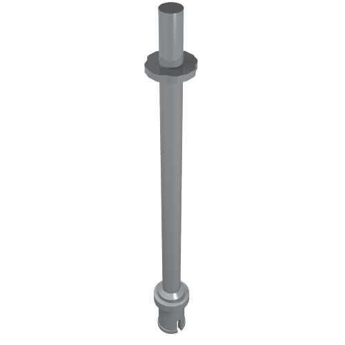 Bar 8L - Two Stop Rings / One Pin, Technic Figure Ski Pole [Flat End]