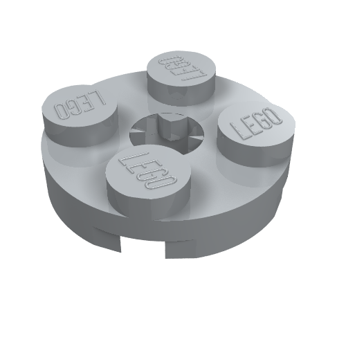 Plate Round 2 x 2 with Axle Hole Type 2 (X Opening)