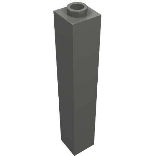 Brick 1 x 1 x 5 with Blocked Open or Hollow Stud