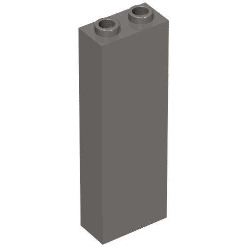 Brick 1 x 2 x 5 with Blocked Open Studs and Bottom Stud Holder with Asymmetric Ridges