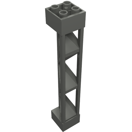 Support 2 x 2 x 10 Girder Triangular Vertical - Type 1 - Solid Top, 3 Posts