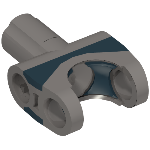 Technic Axle Connector 2 x 3 with Ball Socket and Axle Socket with Black Rubber Insert