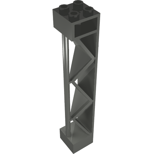 Support 2 x 2 x 10 Girder Triangular Vertical - Type 2 - Open Side Top, 1 Post & 1 Panel