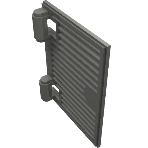 Window 1 x 2 x 3 Shutter with Hinges and No Handle