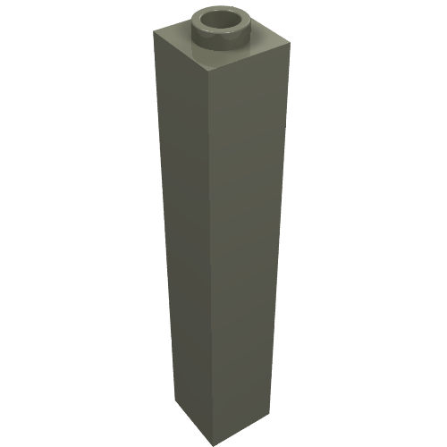 Brick 1 x 1 x 5 with Blocked Open or Hollow Stud