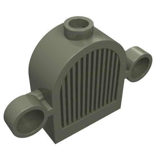 Grille 1 x 2 x 2 Round Top [Lights & Centre Top Stud]