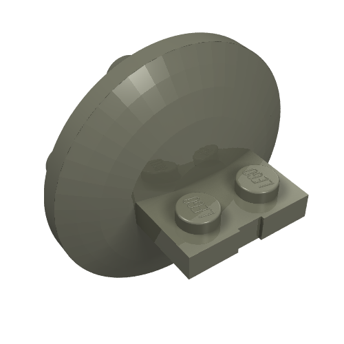 Plate Special 1 x 2 with 4 x 4 disk at 90 degrees