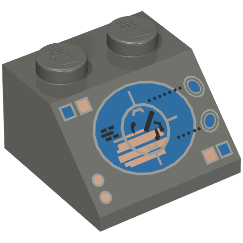 Slope 45° 2 x 2 with Blue/Copper Radar Display Print