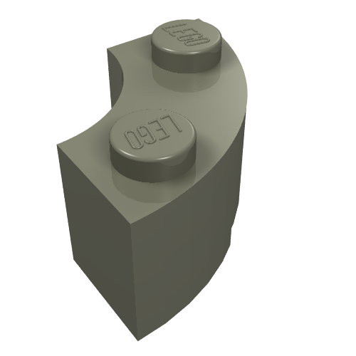 Brick Round Corner 2 x 2 Macaroni with Stud Notch