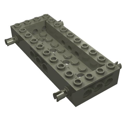 Vehicle Base 4 x 10 x 1 1/3 with 8 x 2 Recessed Center [4 Pins / Technic Holes]