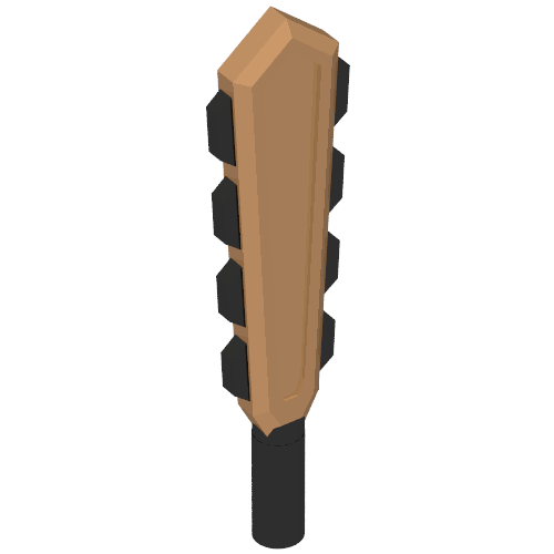 Weapon Club / Sword, Macuahuitl, with Black Handle and Blades Print