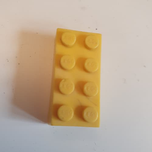 Brick 2 x 4 with Old Logo on Studs and without Cross Supports