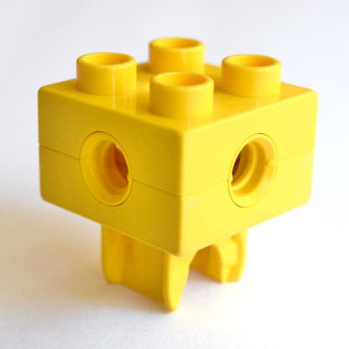 Duplo Toolo Brick 2 x 2 with Holes and Clip on Bottom