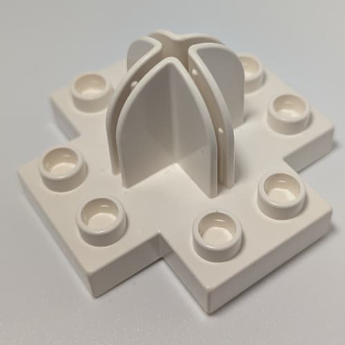 Duplo Plate 4 x 4 with 2 x 2 x 2 Dome Top and Cross Cut Slots