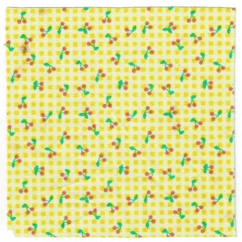 Scala, Blanket 17 x 17 with Checks and Cherries Print