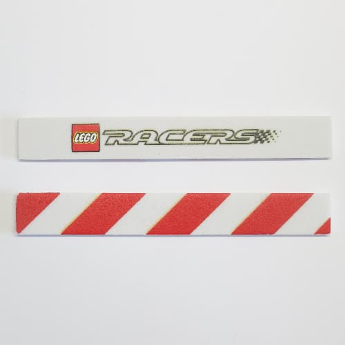 Barrier, Lego and Racers Logos One Side, Red Danger Stripes on Reverse