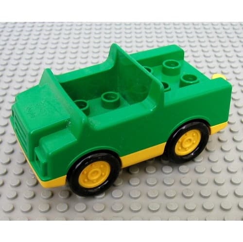 Duplo Car with 2 x 2 Studs and Yellow Base and Hubs