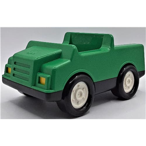 Duplo Car with 2 x 2 Studs and Black Base, White Hubs