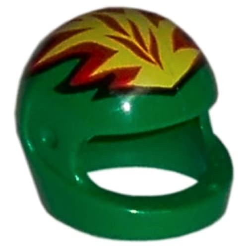 Helmet, Standard with Flames Yellow and Red Print