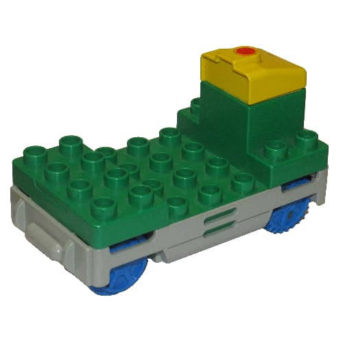Duplo Train Locomotive Base with Battery Compartment, Light Gray Base and Blue Wheels
