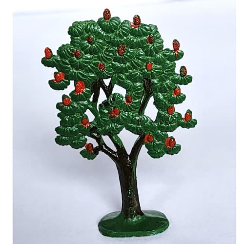 Plant, Tree Flat Fruit Painted with Painted Apples with solid base (1950's version)