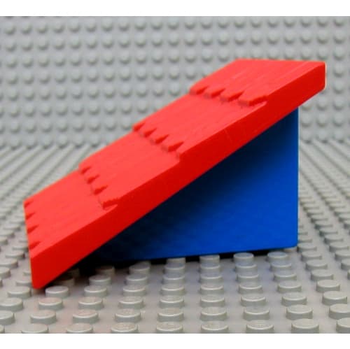 Duplo Roofpiece, Slope 30°, 4 x 4 Shingled, with Blue Base