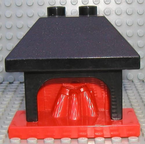 Duplo Fireplace with Black Top with 2 Top Studs