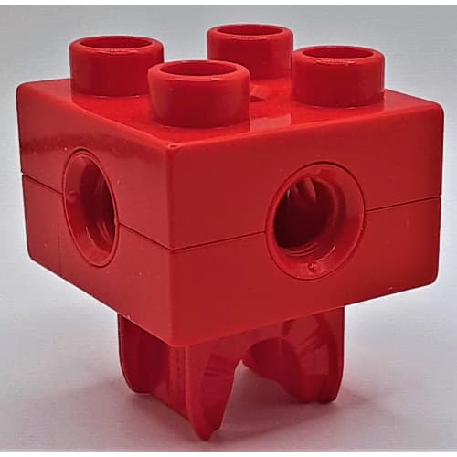 Duplo Toolo Brick 2 x 2 with Holes and Clip on Bottom