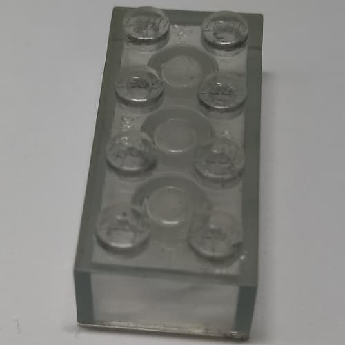 Brick 2 x 4 with Old Logo on Studs and without Cross Supports