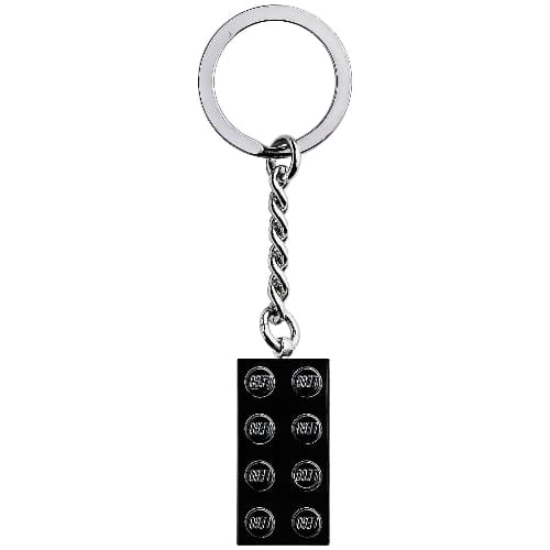 Key Chain, Chrome Chain and Ring with 2 x 4 Brick